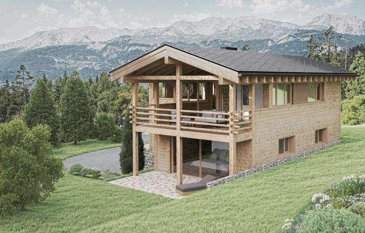 Projet de chalet individuel avec vue panoramique et permis de construire en force
